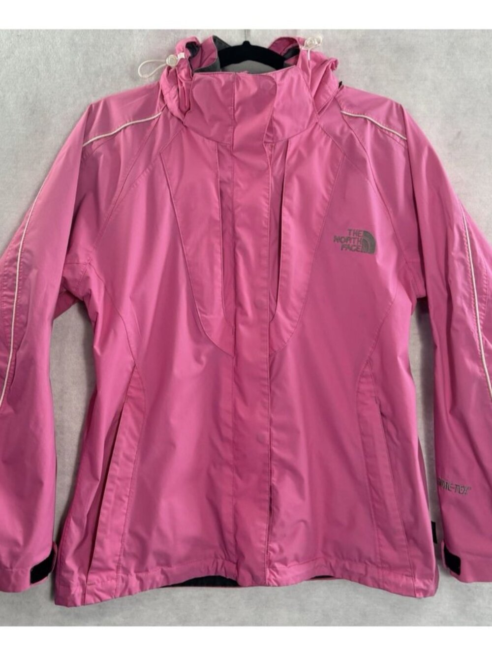 THE NORTH FACE Summit Series Women Raintex Gortex Hood Zip Jacket Sz L Pink 4b-6